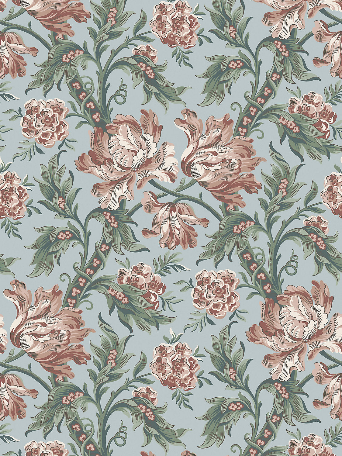 Amelia - Sky Blue - Scalamandre Wallpaper