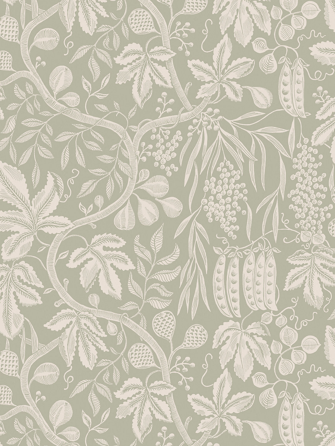 Fig Garden - Garden Green - Scalamandre Wallpaper