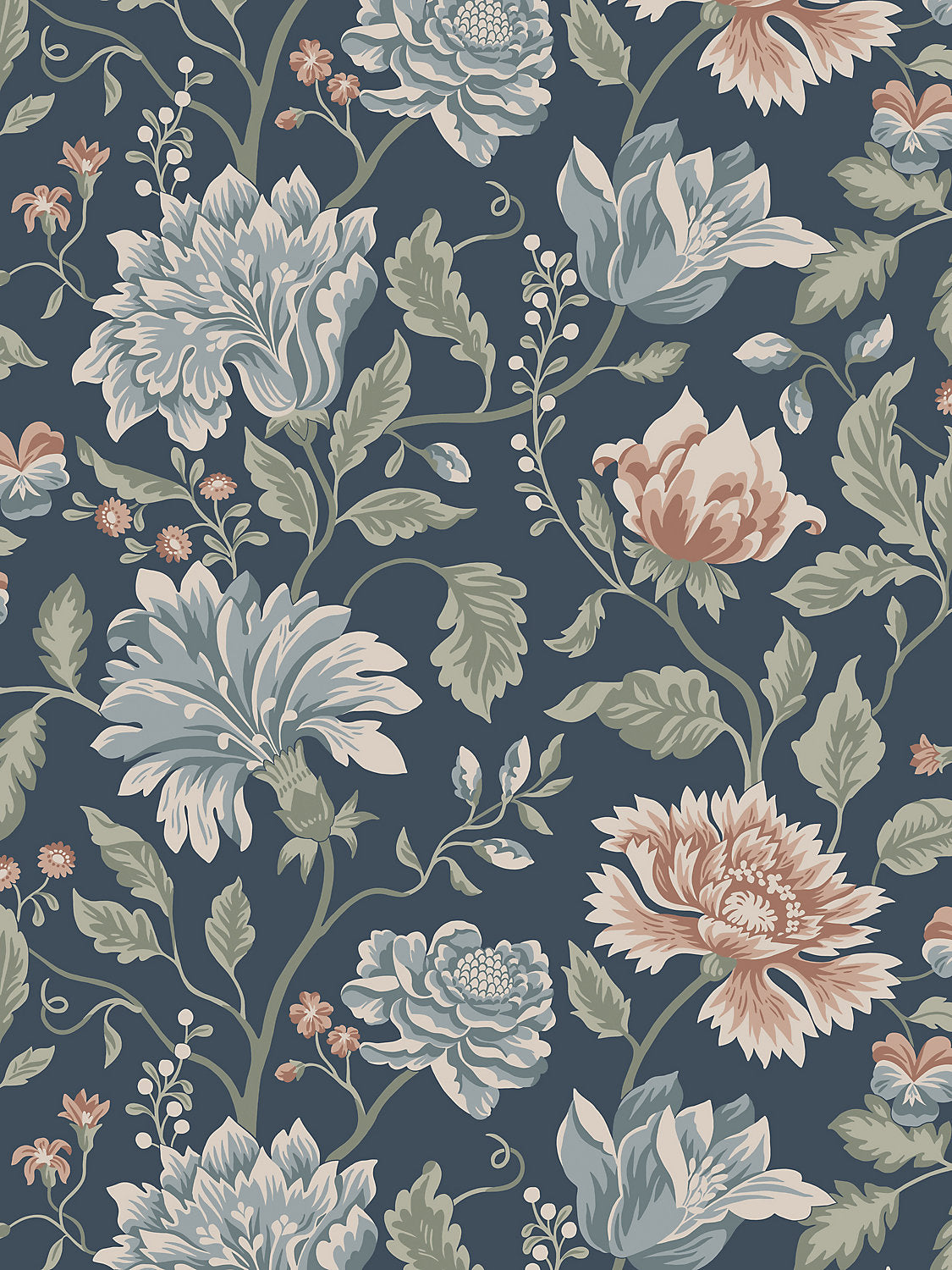 Annabelle - Classic Blue - Scalamandre Wallpaper