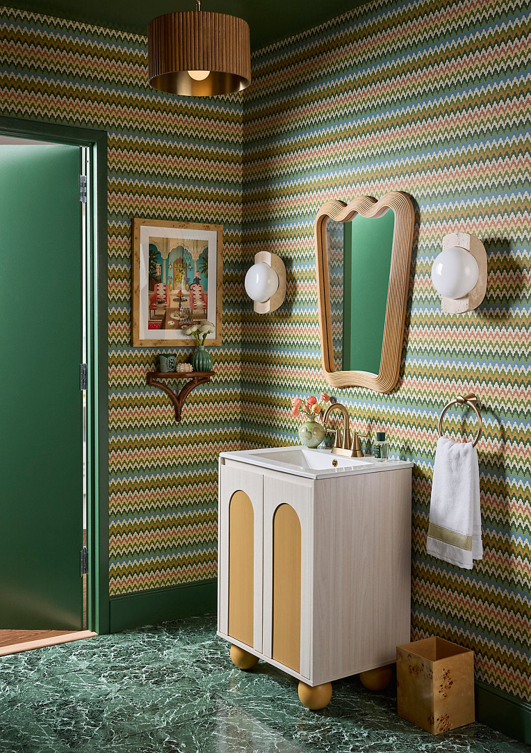 RAINBOW MOUNTAIN WALLCOVERING FOREST CLAY WW WP88607D 0002 by Old World Weavers Wallpaper