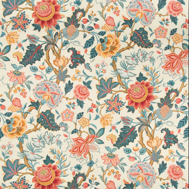 Brunschwig & Fils Fabric BR-79329.195 Nizam Cotton Print Red/Blue