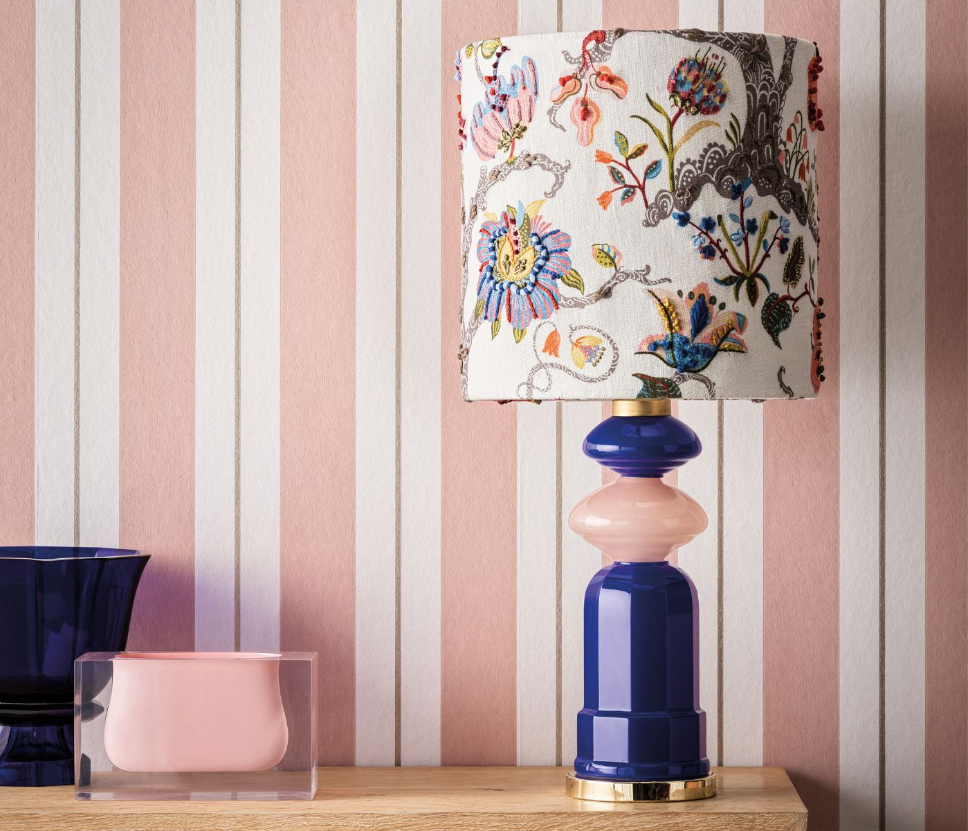 Alberti Bramante Stripe Blush - Osborne & Little - W7980-01 Wallcovering