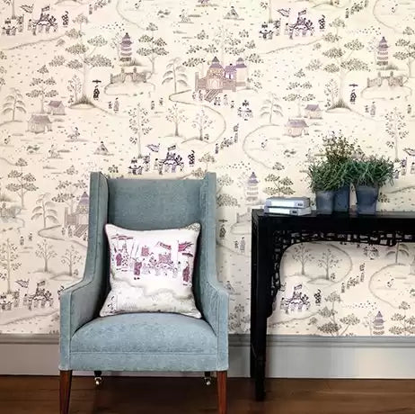 Cathay Parade Chocolate/Gold/Red - Nina Campbell - NCW4180-02 Wallcovering