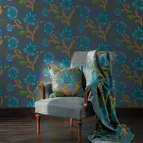 Coromandel Blue/Red/Neutral - Nina Campbell - NCW4270-01 Wallcovering