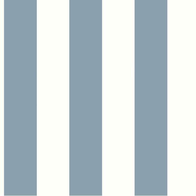 Awning Stripe Wallpaper - Chambray - York Wallcoverings - CV4443