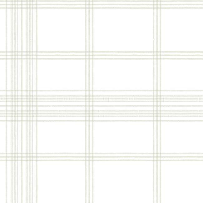 Charter Plaid Wallpaper - Sand - York Wallcoverings - CV4466