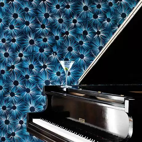 Fontibre Estella Midnight Blue/Gilver - Nina Campbell - NCW4202-01 Wallcovering