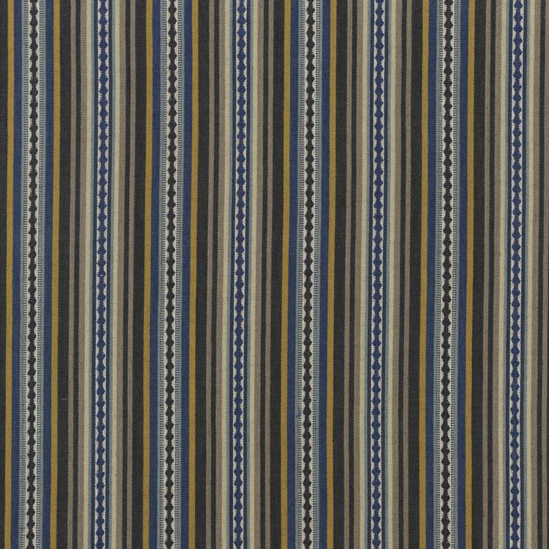 Mulberry Fabric FD731.H51 Dalton Stripe Indigo/Ochre