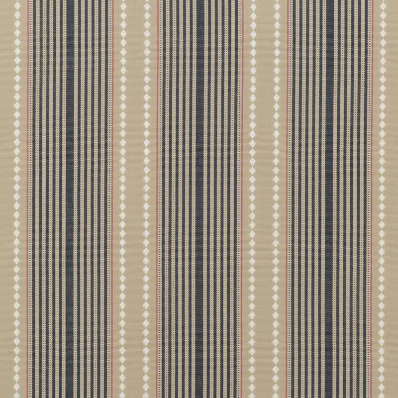 Mulberry Fabric FD753.H49 Brighton Stripe Indigo/Linen