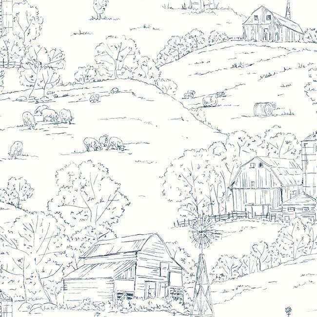 pasture-toile-wallpaper-navy-white-york-wallcoverings-fh4032