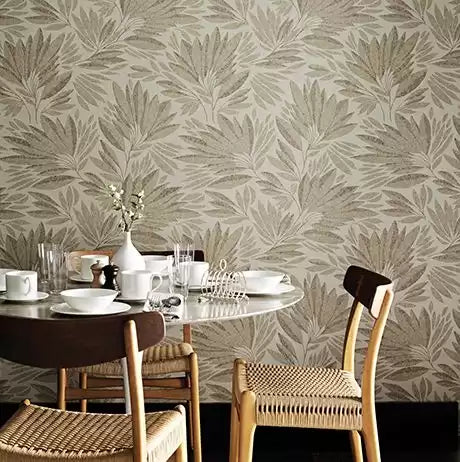 Mansard Fleuron Metallic Gilver - Osborne & Little - W6587-01 Wallcovering