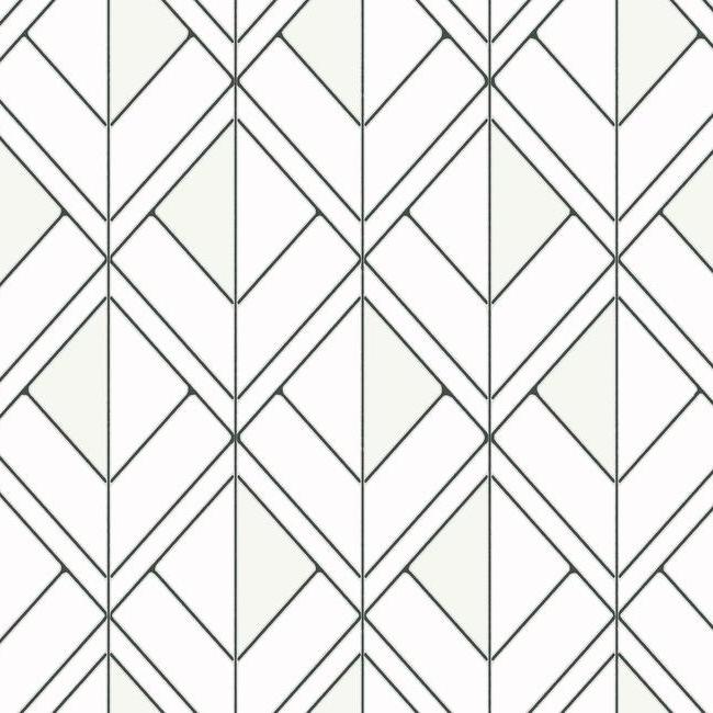 Diamond Shadow Wallpaper - White/Black - York Wallcoverings - GM7552