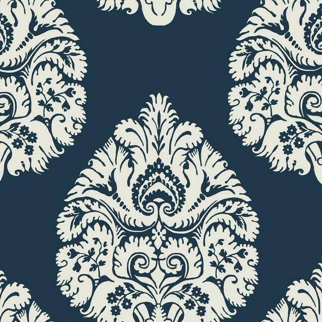 teardrop-damask-wallpaper-navy-york-wallcoverings-kt2143