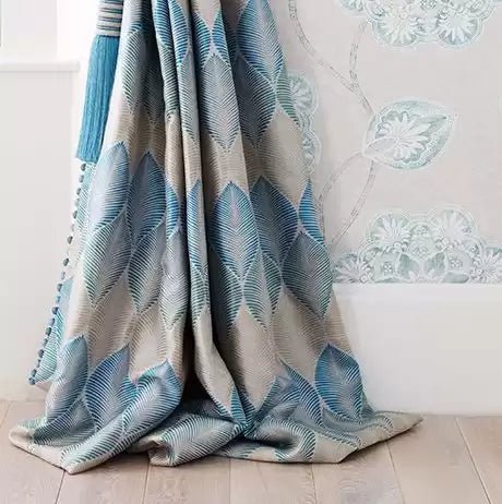Verdanta Leaf Fall Navy/Sapphire/Linen - Osborne & Little - F6562-01 Fabric