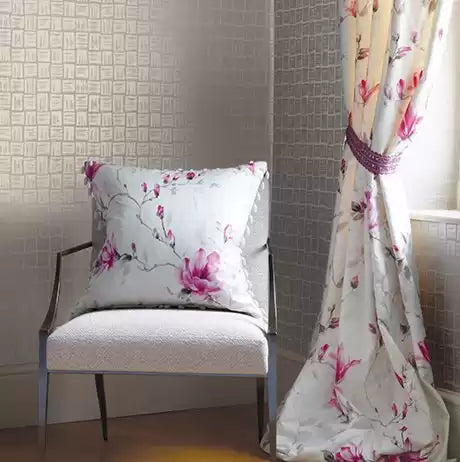 Cathay Magnolia Garden Magenta - Nina Campbell - NCF4172-01 -Fabric