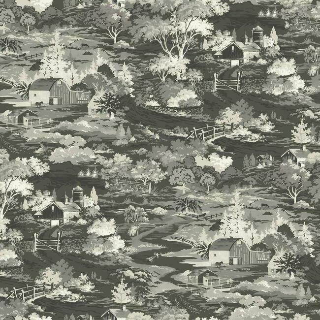 Homestead Wallpaper - Grayscale - York Wallcoverings - MH1500