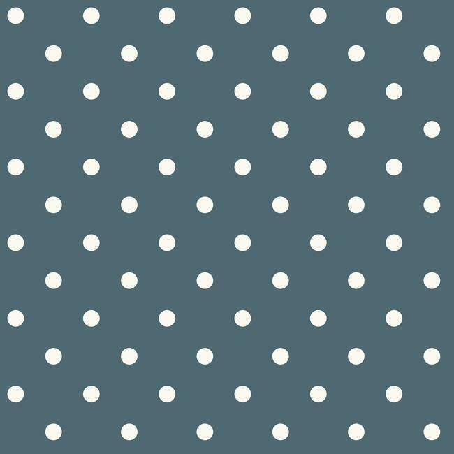 Dots on Dots Wallpaper - White/Peacock - York Wallcoverings - MH1576