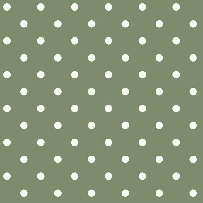 Dots on Dots Wallpaper - White/Olive Grove - York Wallcoverings - MH1580