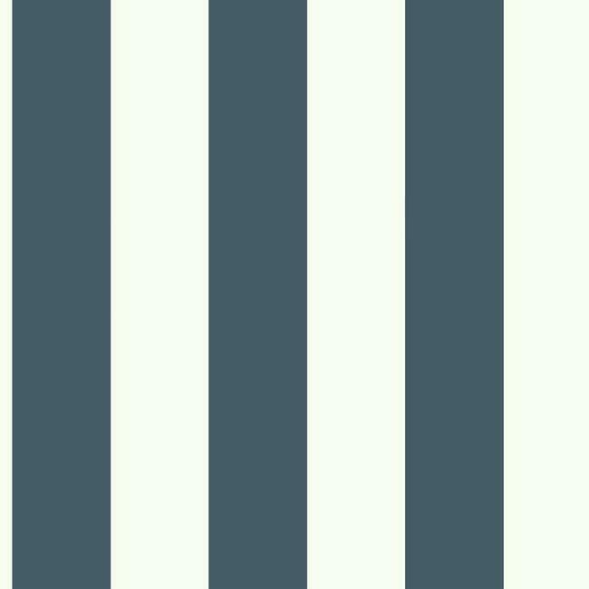 Awning Stripe Wallpaper - Navy - York Wallcoverings - MH1591