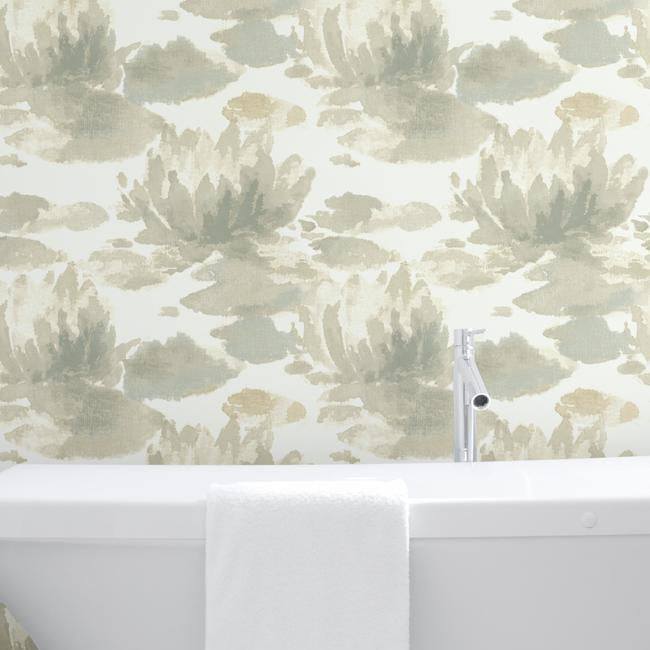 water-lily-wallpaper-taupe-grey-york-wallcoverings-na0524