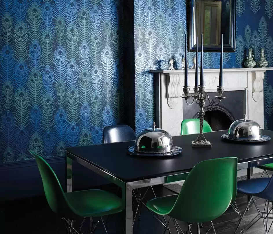 Eden Peacock Pebble/White - Matthew Williamson - W6541-04 Wallcovering