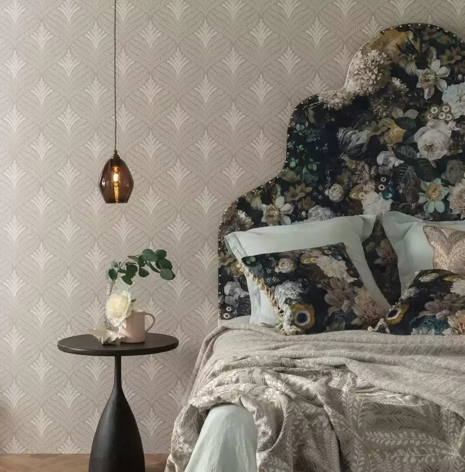 Mansfield Park Sotherton Aqua/Gilver - Osborne & Little - W7460-03 Wallcovering