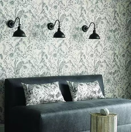 Persian Garden Kayyam Stone Black - Osborne & Little - W6495-03 Wallcovering