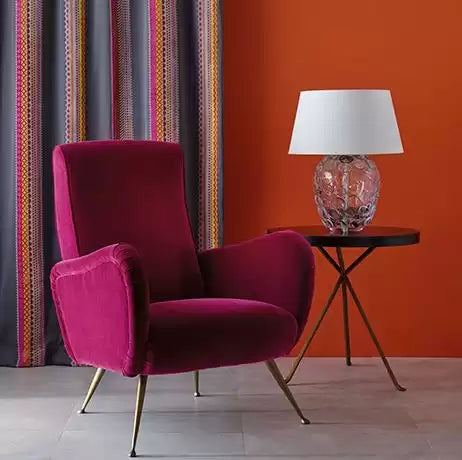 Savoy Velvets Operetta Charcoal/Pink - Osborne & Little - F7041-01