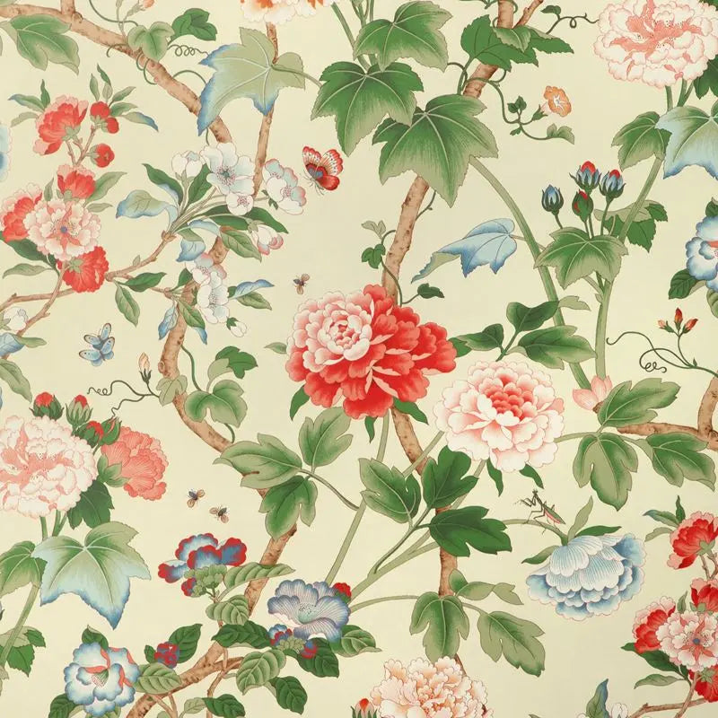 Lee Jofa Wallpaper P2023128.319 Gardenia Paper Red/Green