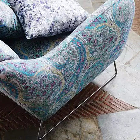 Pasha Patara Cream/Sand/Light Petrol - Osborne & Little - F6740-06 Fabric