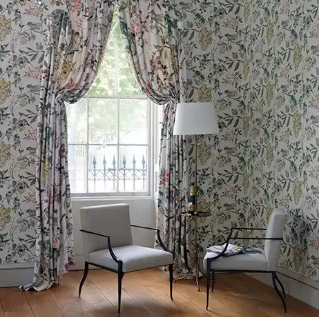 Cathay Penglai Blue/Pink - Nina Campbell - NCW4182-03 Wallcovering