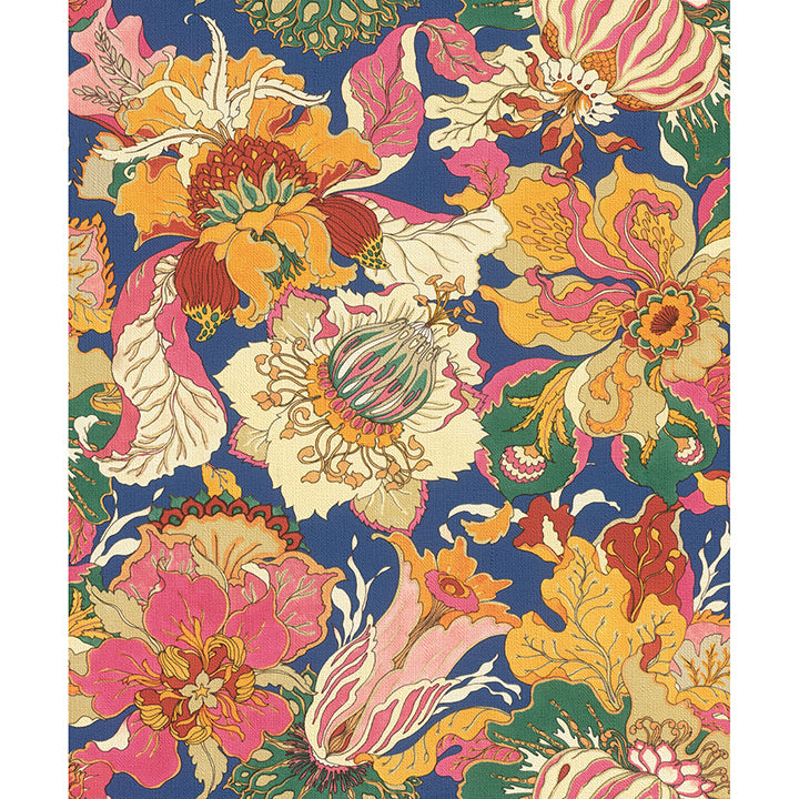 Picture of Odisha Orange Jacobean Floral Wallpaper