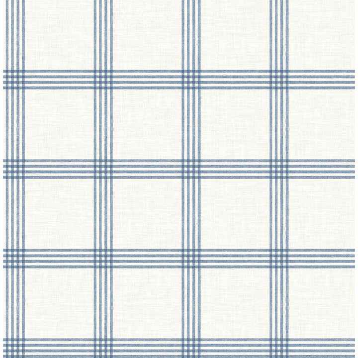 Picture of Twain Denim Plaid Wallpaper