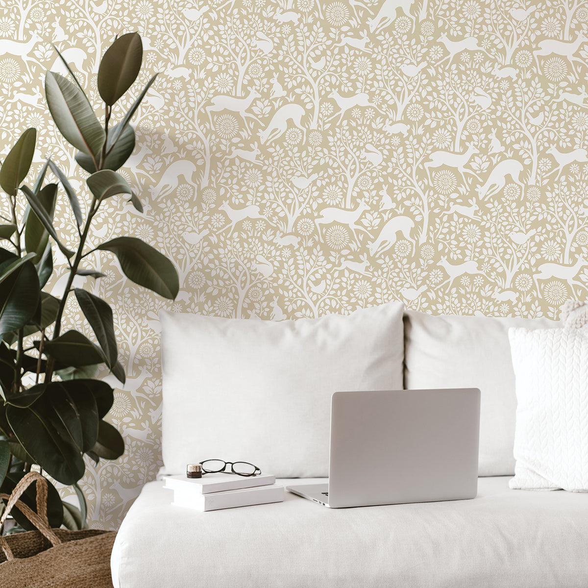 Cream Merriment Peel and Stick Wallpaper - Brewster Wallcovering