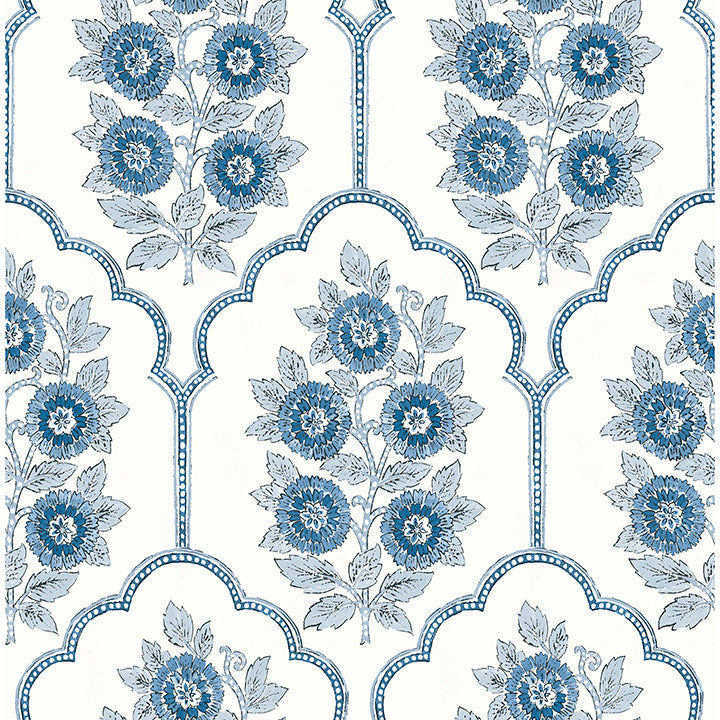 Picture of Floral Bazaar Delft Blue Peel and Stick Wallpaper