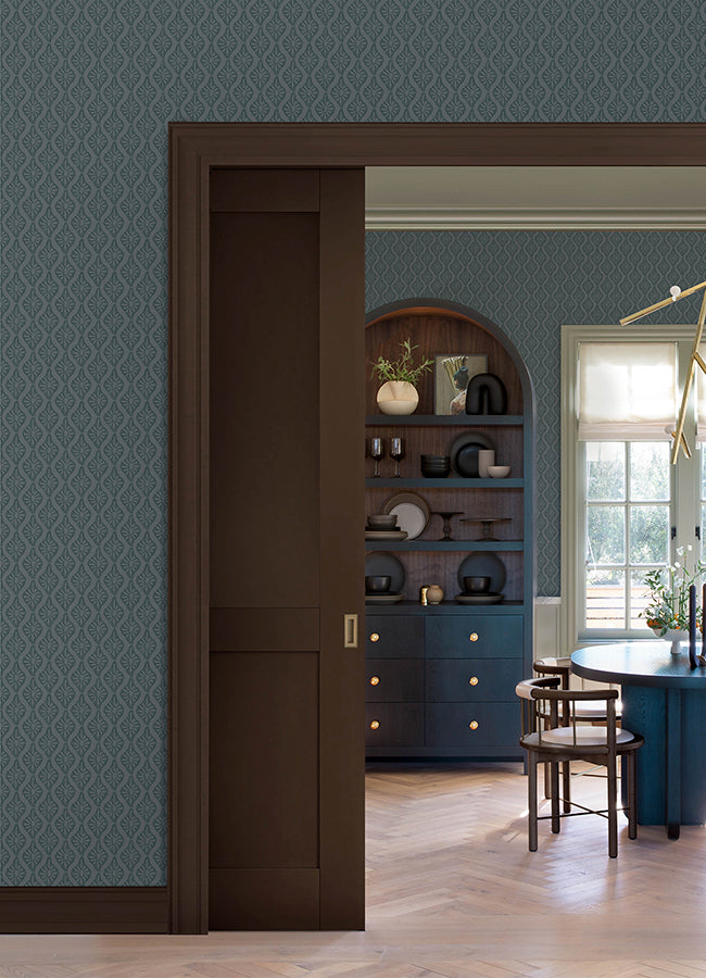 CLJ Nova Blue Smoke Peel and Stick Wallpaper - Brewster Wallcovering