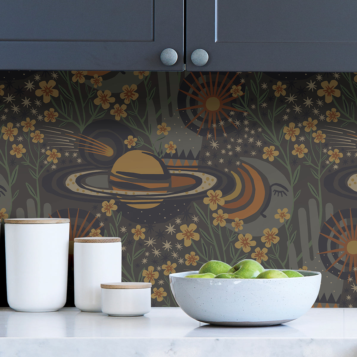 Smoke Ethereal Cosmos Peel and Stick Wallpaper - Brewster Wallcovering