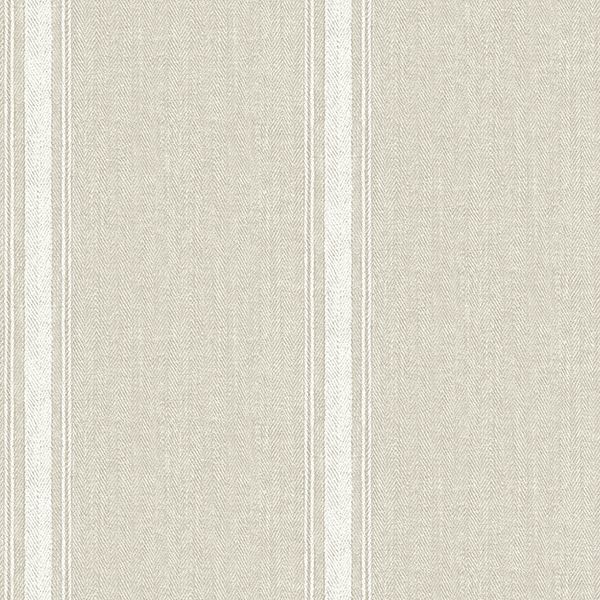 Picture of Linette Light Grey Fabric Stripe Wallpaper