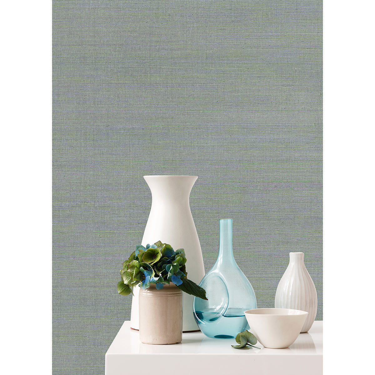 Zhejiang Aquamarine Sisal Grasscloth Wallpaper - Brewster Wallcovering