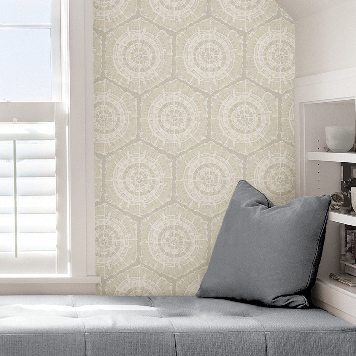 Cream Harmony Peel and Stick Wallpaper - Brewster Wallcovering