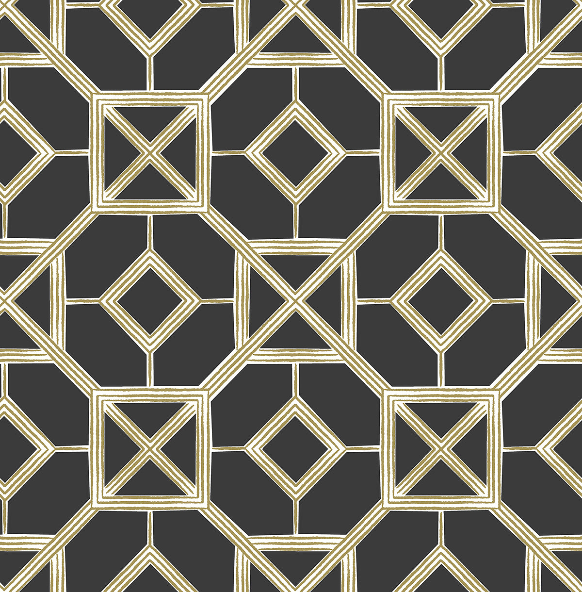 Picture of Livia Black Trellis Wallpaper