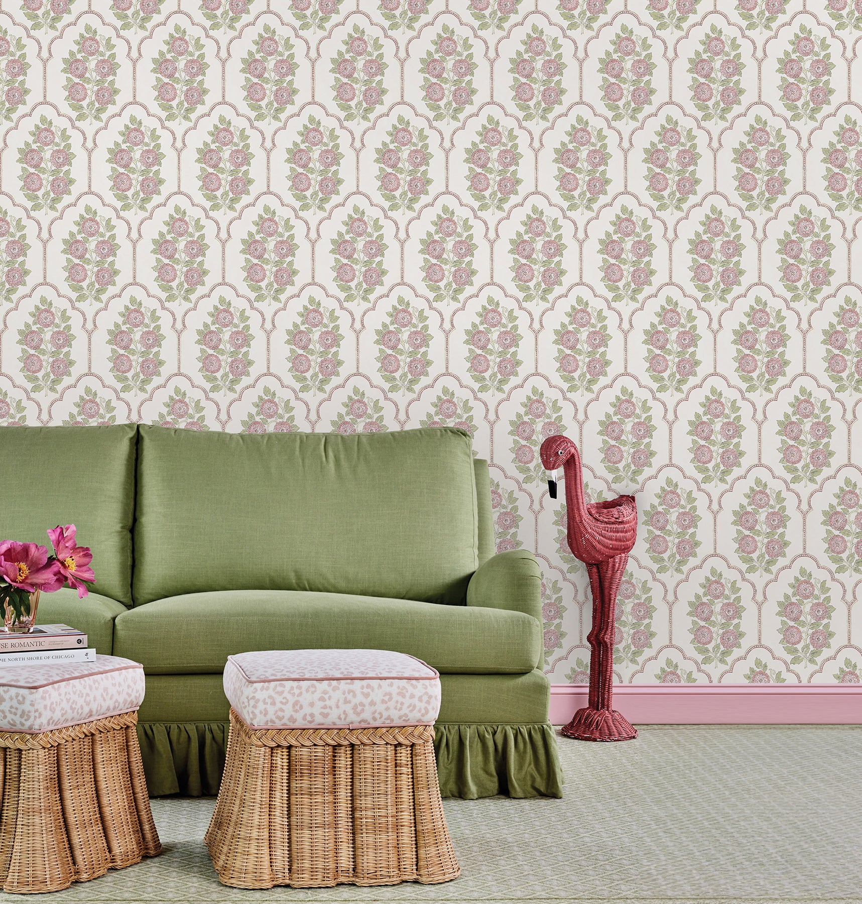 Floral Bazaar Rose Water Peel and Stick Wallpaper - Brewster Wallcovering