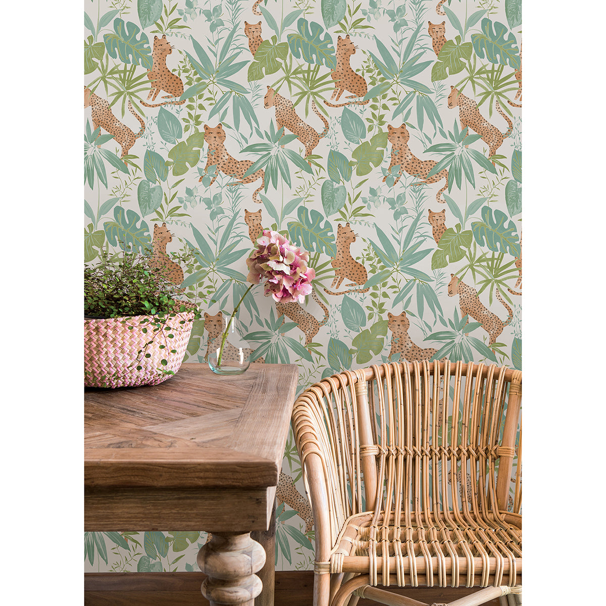 Teal Lime Jhalana Peel and Stick Wallpaper - Brewster Wallcovering