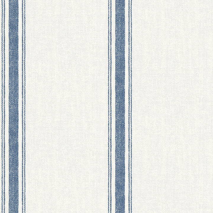 Picture of Linette Navy Fabric Stripe Wallpaper