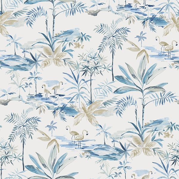 Picture of Lagoon Blue Watercolor Wallpaper