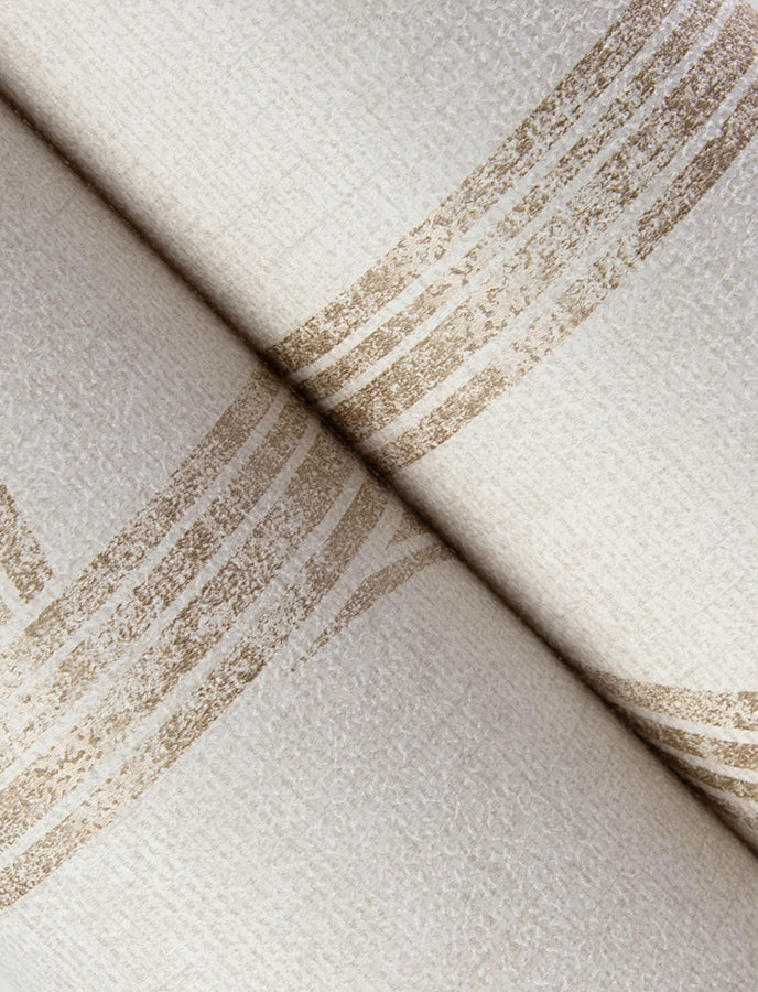 Harlow Champagne Curved Contours Wallpaper - Brewster Wallcovering