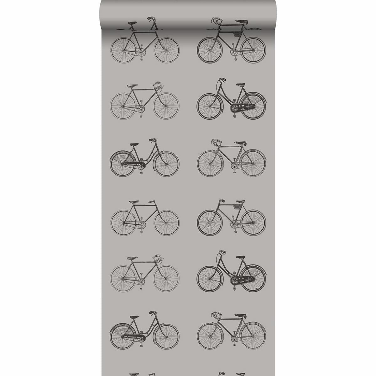 Turnblad Grey Bicycle Wallpaper - Brewster Wallcovering