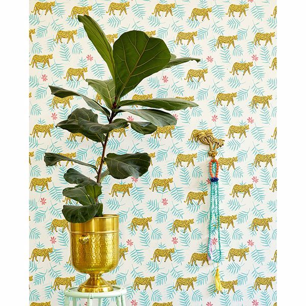 Exempel Multicolor Cheetah Wallpaper - Brewster Wallcovering