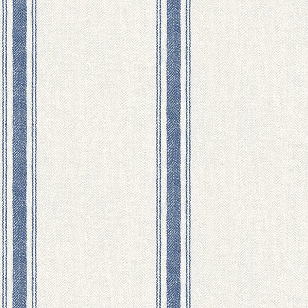 Picture of Linette Blue Fabric Stripe Wallpaper