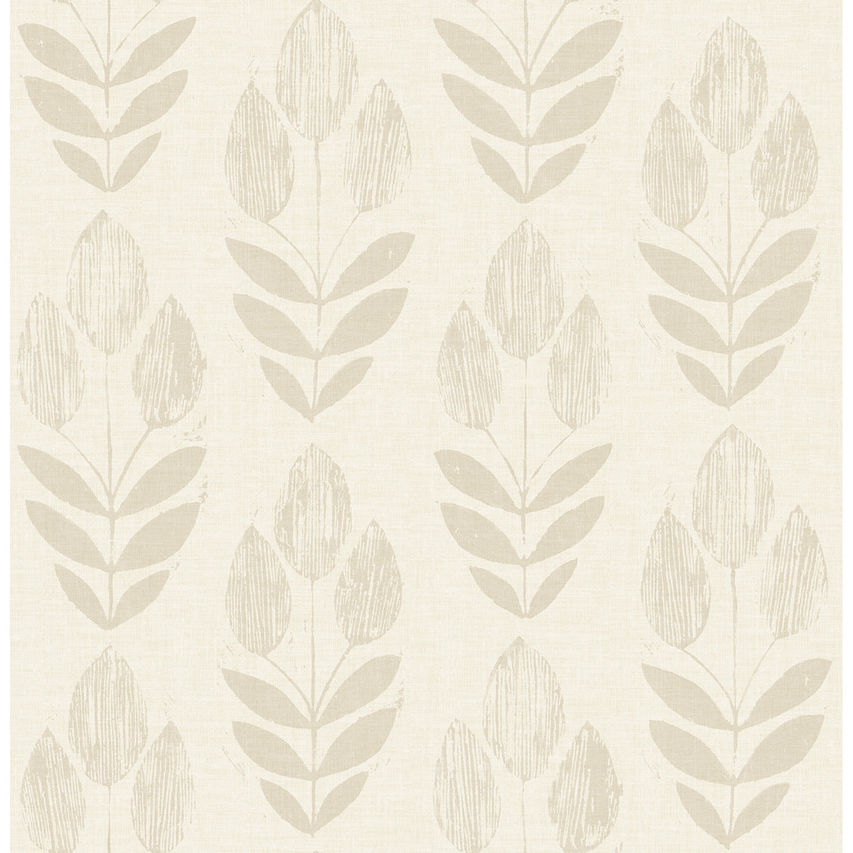 Picture of Cream Folk Tulip Peel and Stick Wallpaper